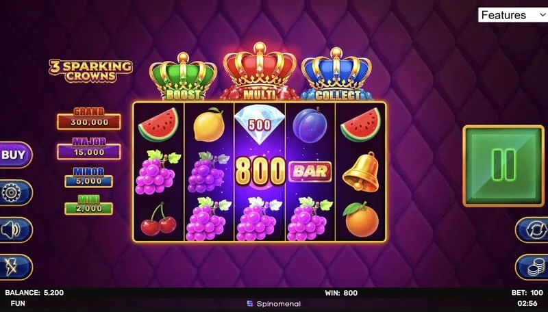 3 Sparking Crowns põhimängu võit