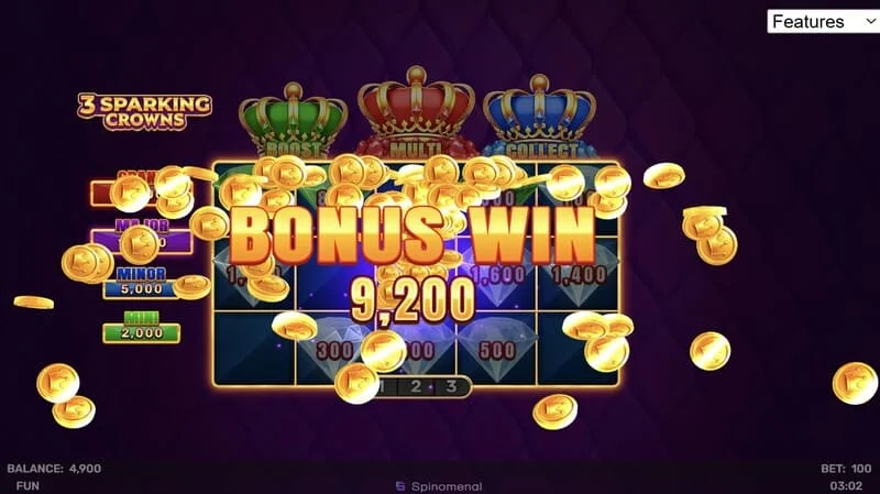 3 Sparking Crowns boonusvõit