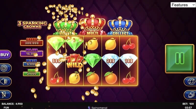 3 Sparking Crowns Wild võit